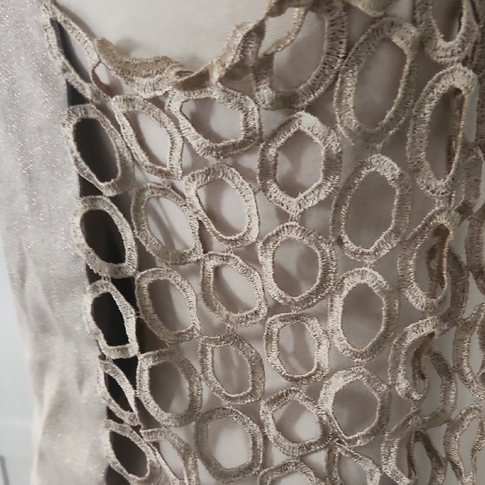 Vintage Moses Collection Metallic Linen Circle Vest S Art to Wear Whimsigoth Y2K - Picture 6 of 10